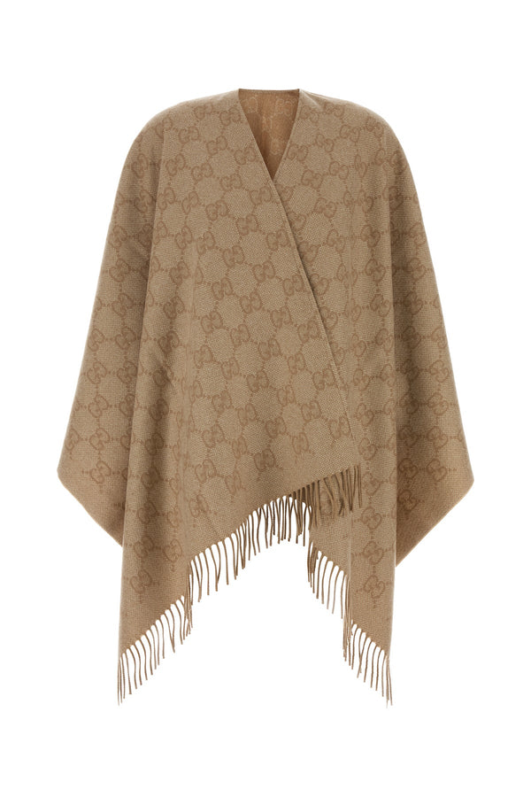 GG cashmere lamé cape