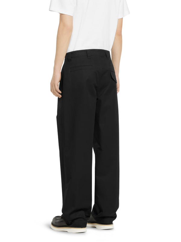 Cotton twill trousers with web detail