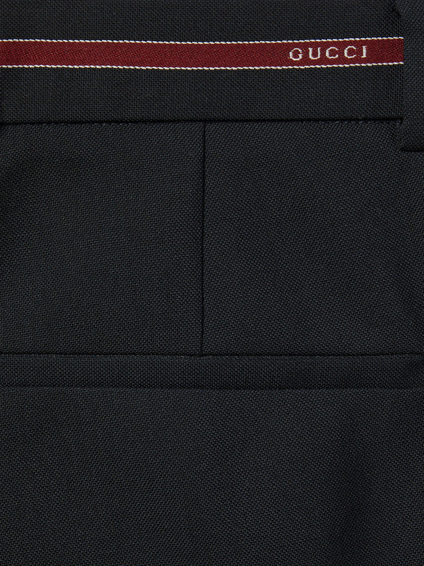 Wool pant with selvedge detail