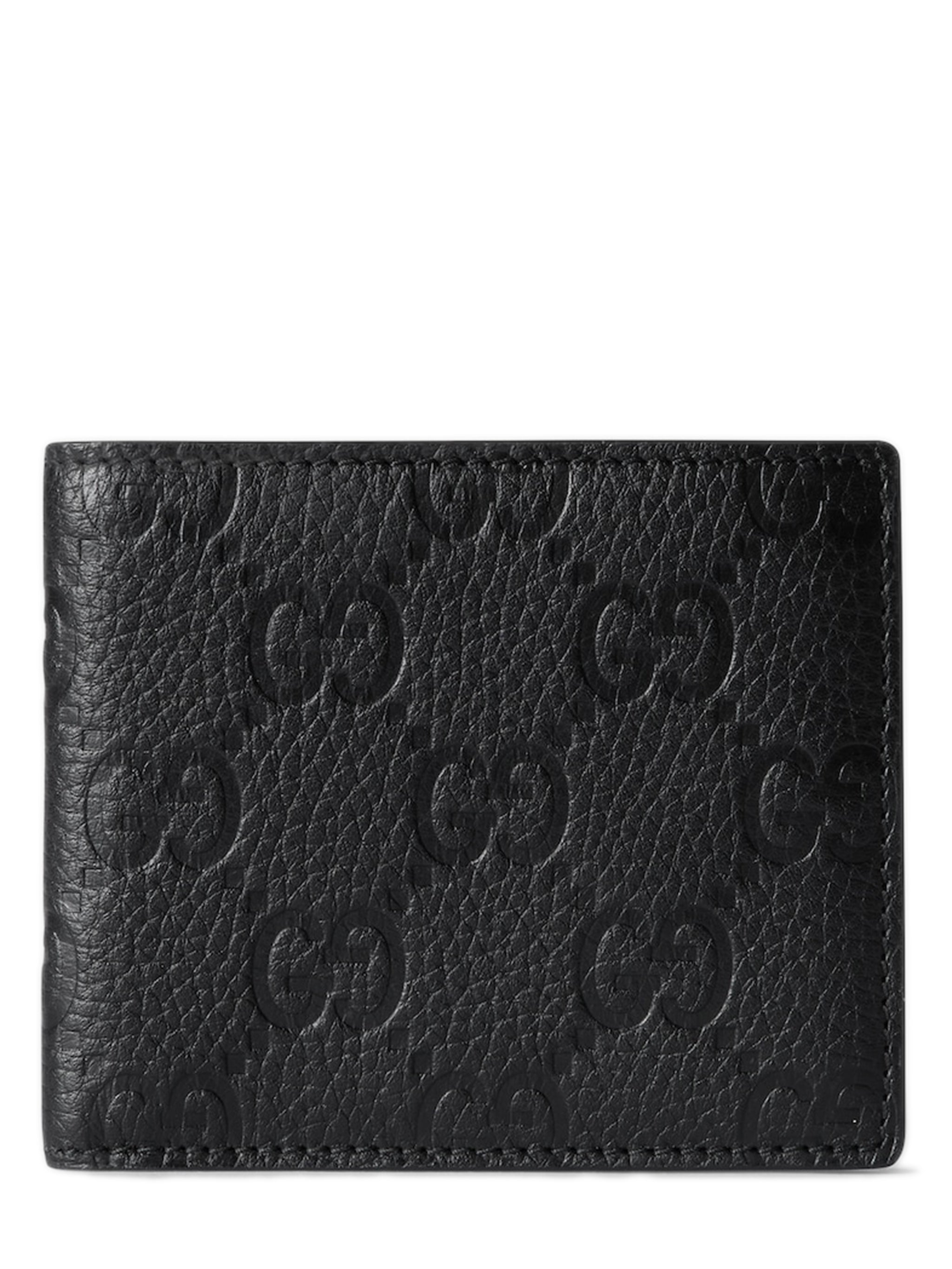 Gucci Black Leather Bi-Fold Wallet with Embossed Serial Gucci GG Supreme Monogram Bi-Fold Wallet Black 1851377  main image 3