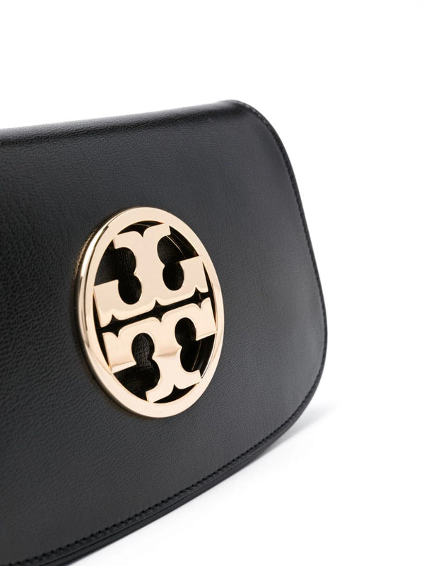 Logo-plaque shoulder bag