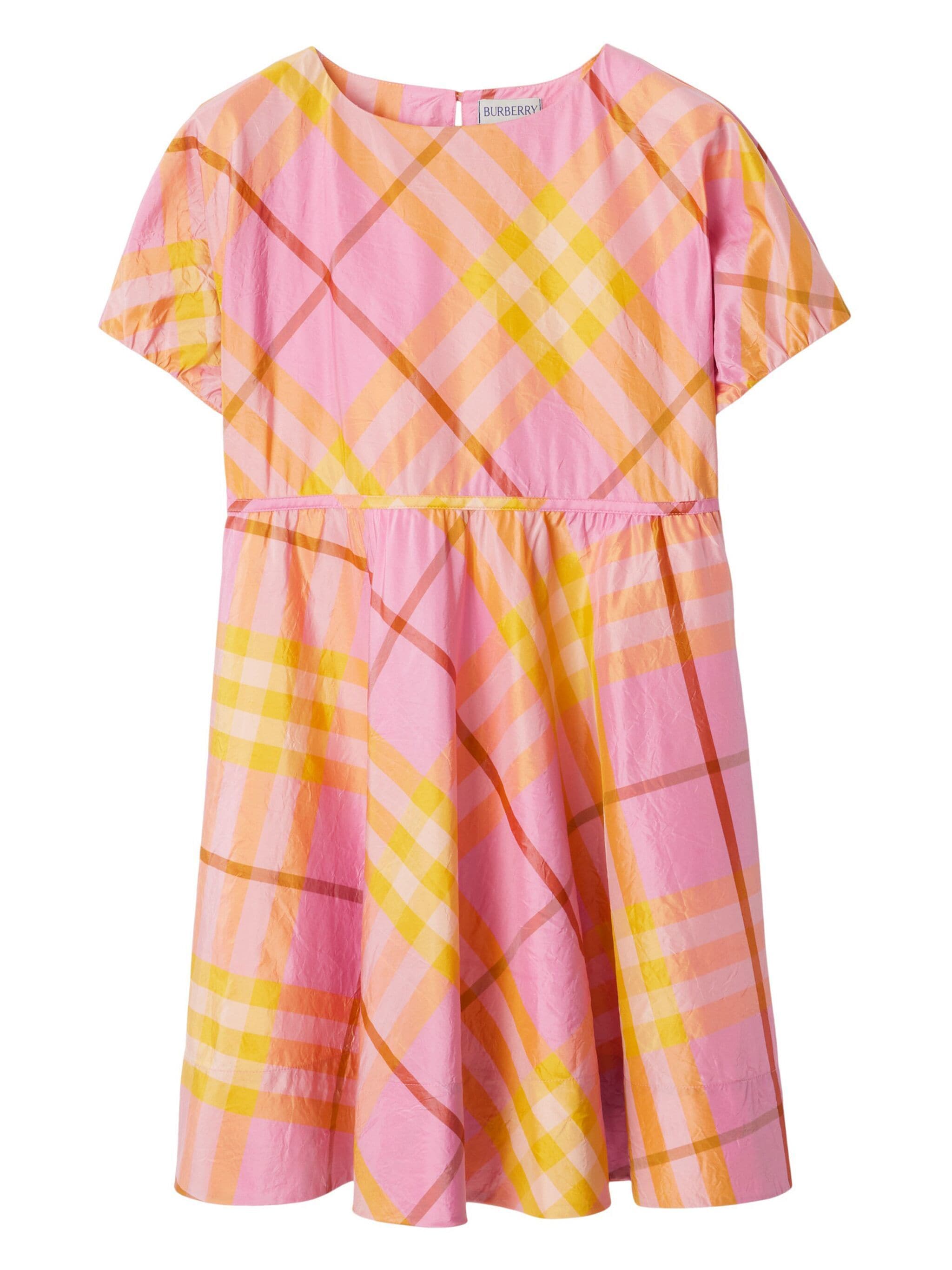 Check silk dress Burberry Kids Rosa | Grifo210 Check silk dress Burberry Kids Rosa | Grifo210