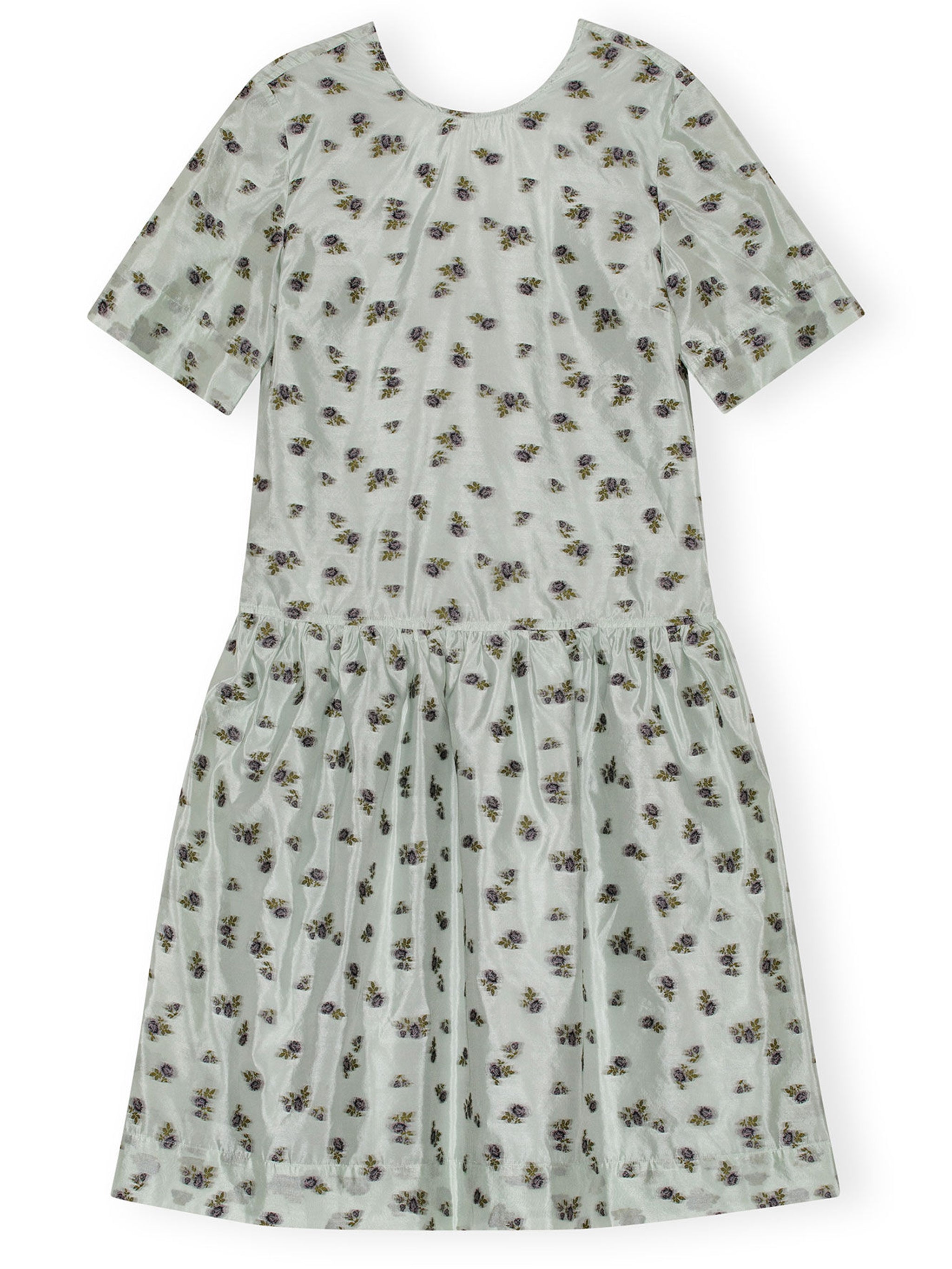 Floral Printed Jacquard Midi Dress GANNI Verde