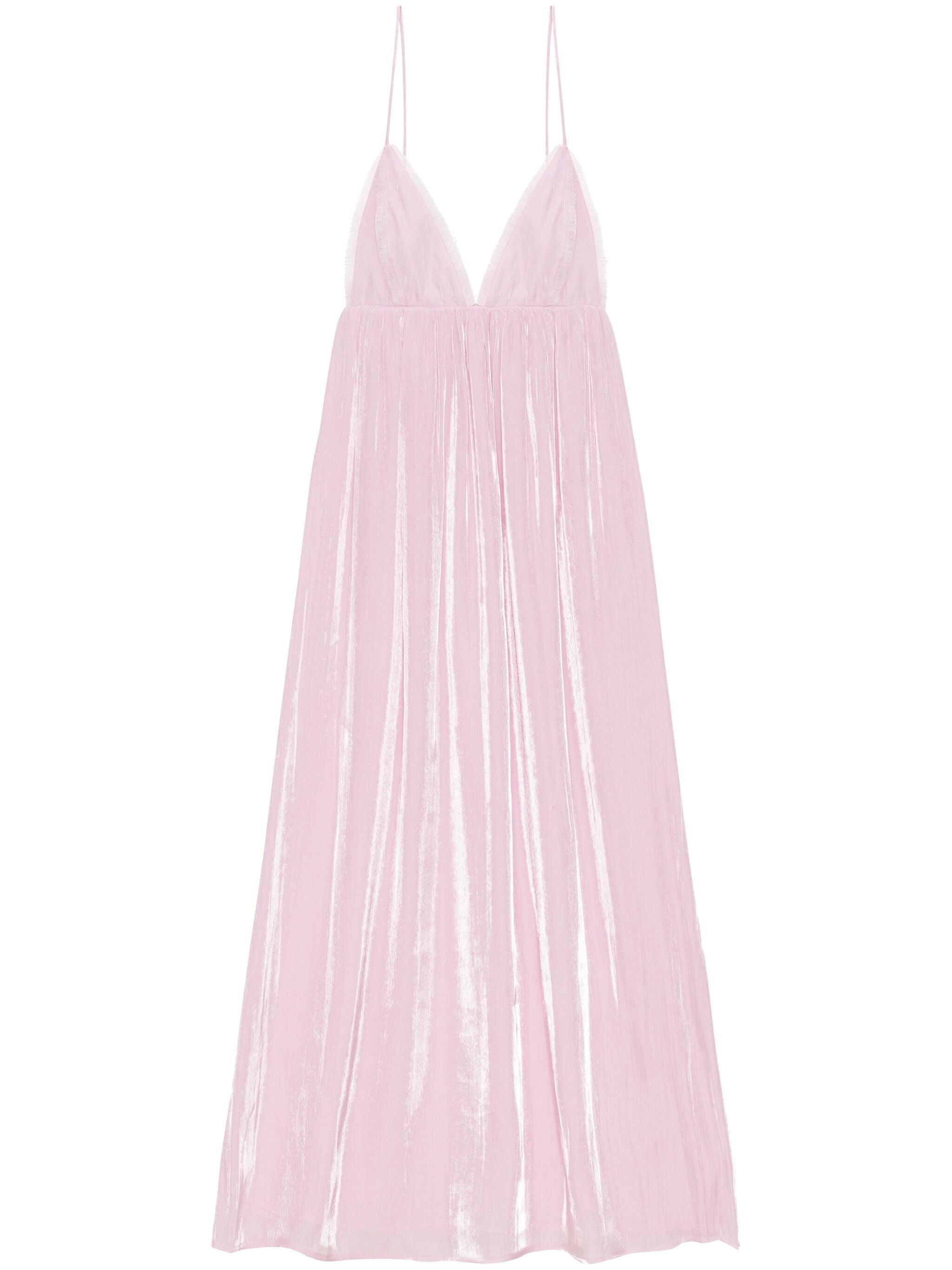 ganni heavy satin maxi dress Satin Strap Dress GANNI Rosa