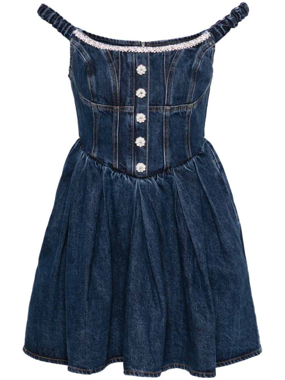 Off Shoulder Denim Mini Dress main image 1
