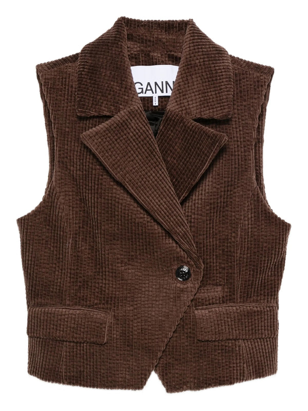 Corduroy buttoned waistcoat