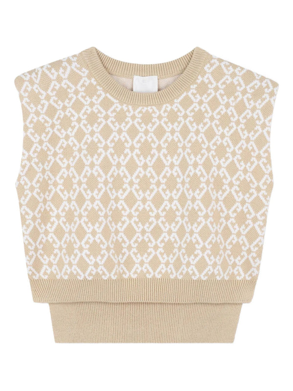 Intarsia-knit skirt set