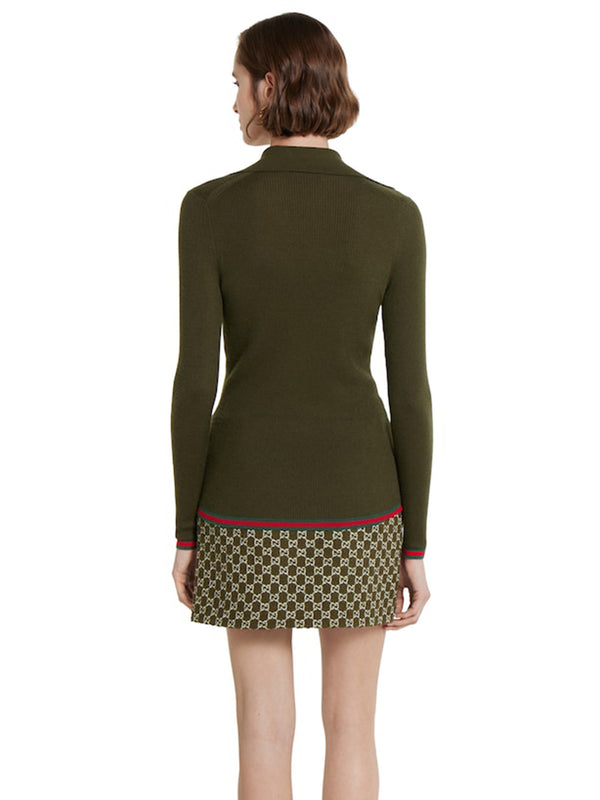 Cashmere and silk polo with Web