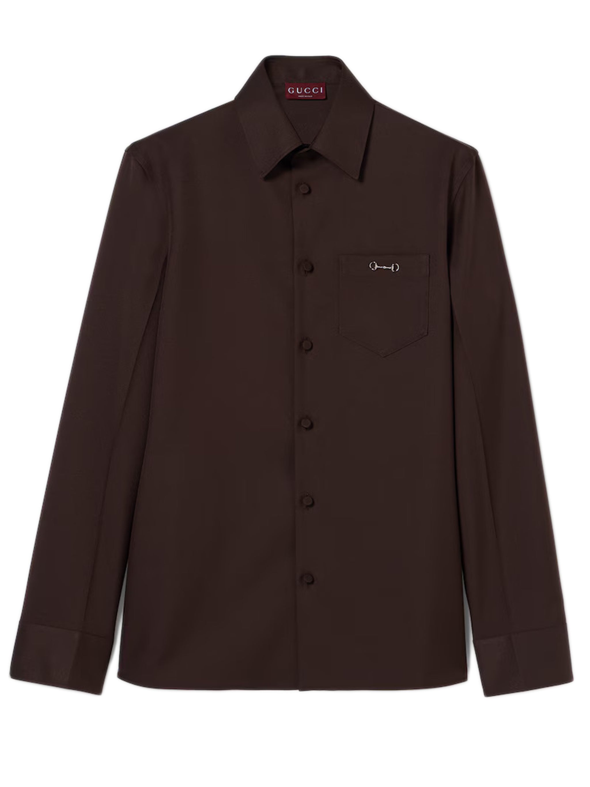 Polyester Twill Shirt with Clamp GUCCI Marrone | Grifo210 Polyester Twill Shirt with Clamp GUCCI Marrone | Grifo210