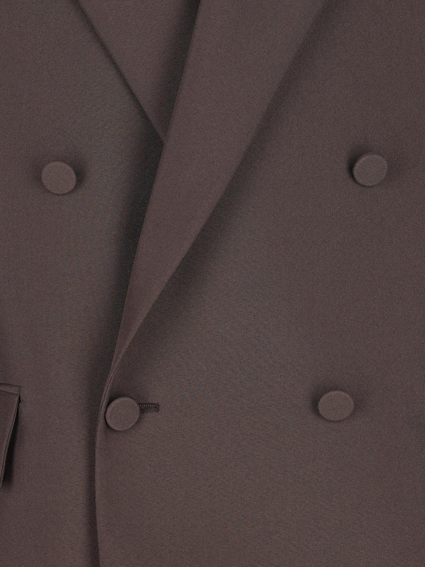 Double-breasted jacket in technical panama