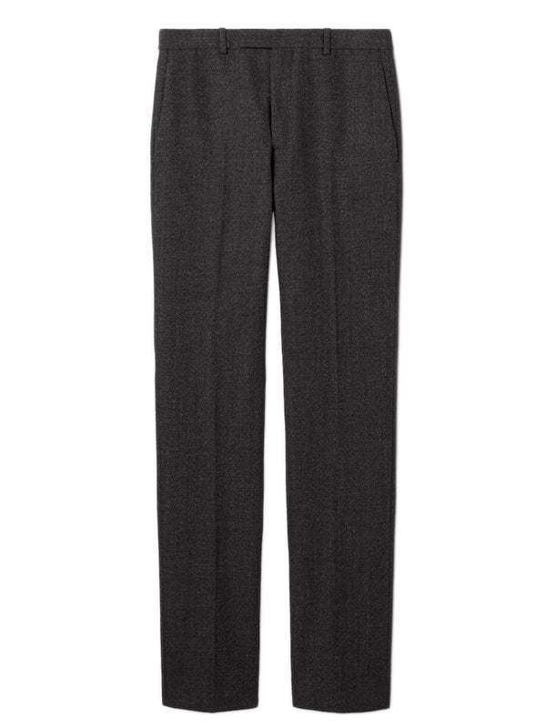Trousers in mouliné wool fabric