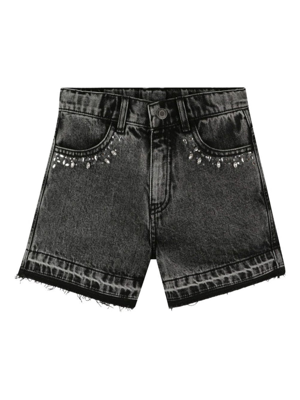 Shorts denim con decorazione