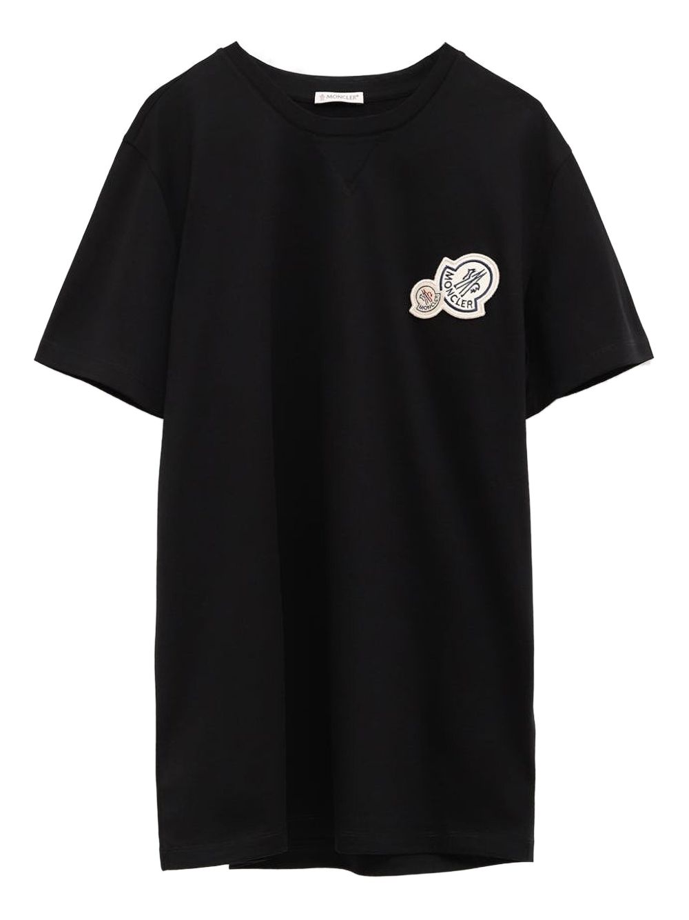 Double Logo Patch T-Shirt MONCLER Nero | Grifo210