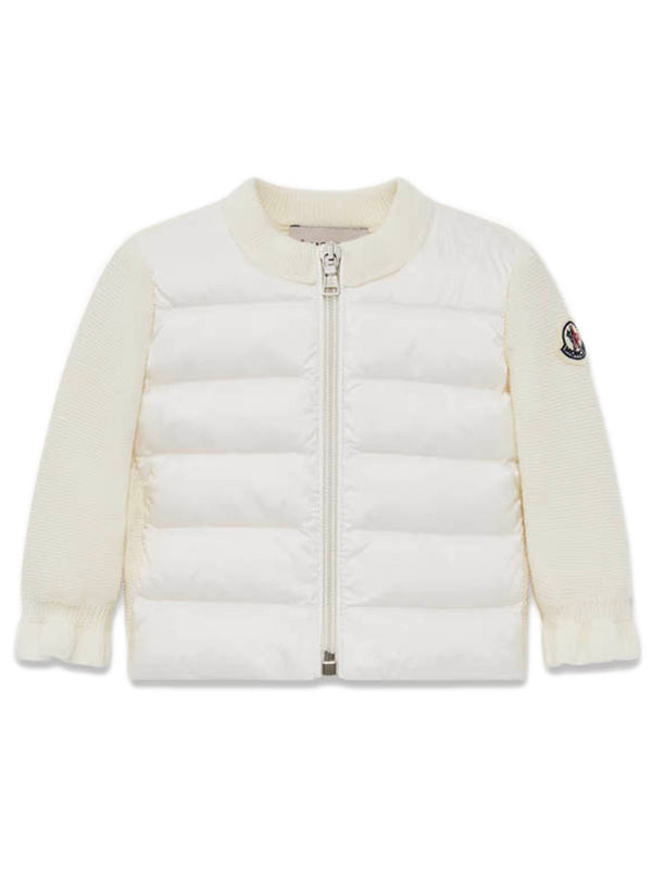 Padded Wool Zip-Up Cardigan
