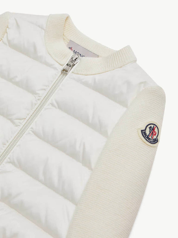 Padded Wool Zip-Up Cardigan