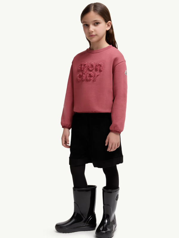 Felpa in cotone con logo teddy
