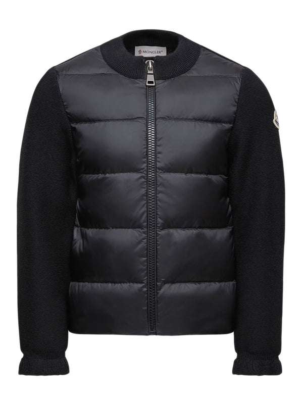 Padded Wool Zip-Up Cardigan