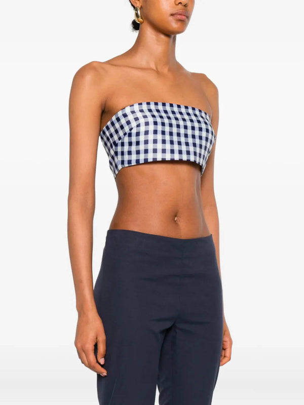 Gingham Bandeau Top