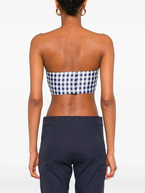 Gingham Bandeau Top