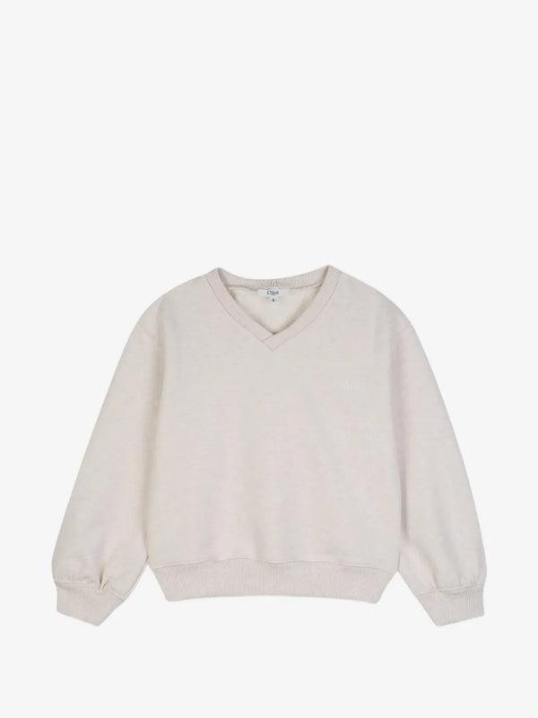 Broderie-anglaise collar sweatshirt