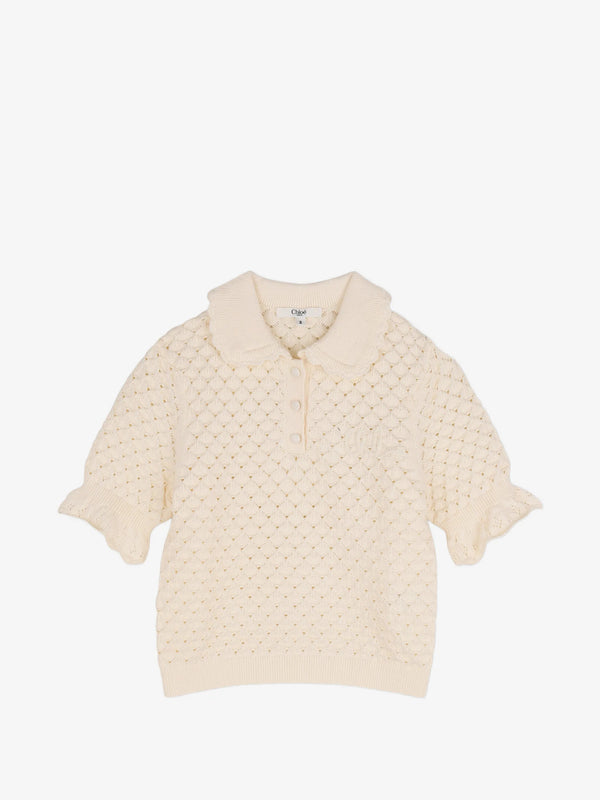 Polo shirt with knitted workmanship