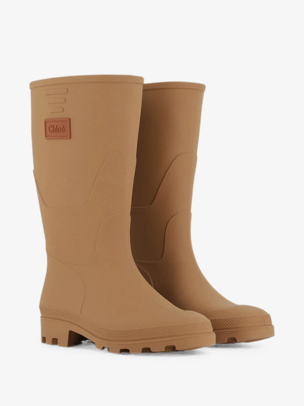 Logo-patch rain boots