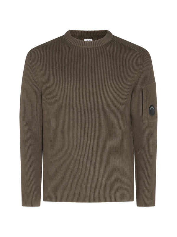 Full Rib Cotton Lens Crewneck Sweater
