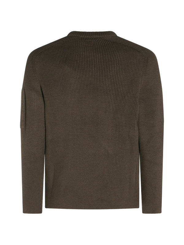 Full Rib Cotton Lens Crewneck Sweater