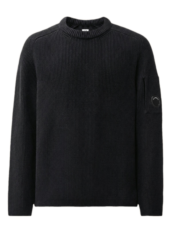 Full Rib Cotton Lens Crewneck Sweater