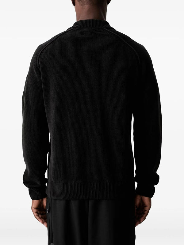 Chenille Cotton Lens Polo Sweater