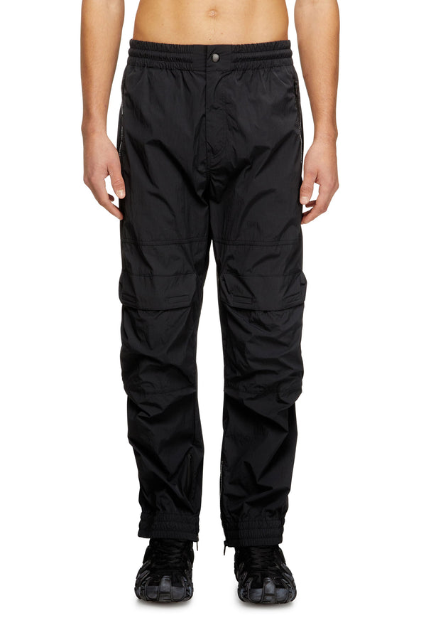 Nylon trousers with cargo pockets