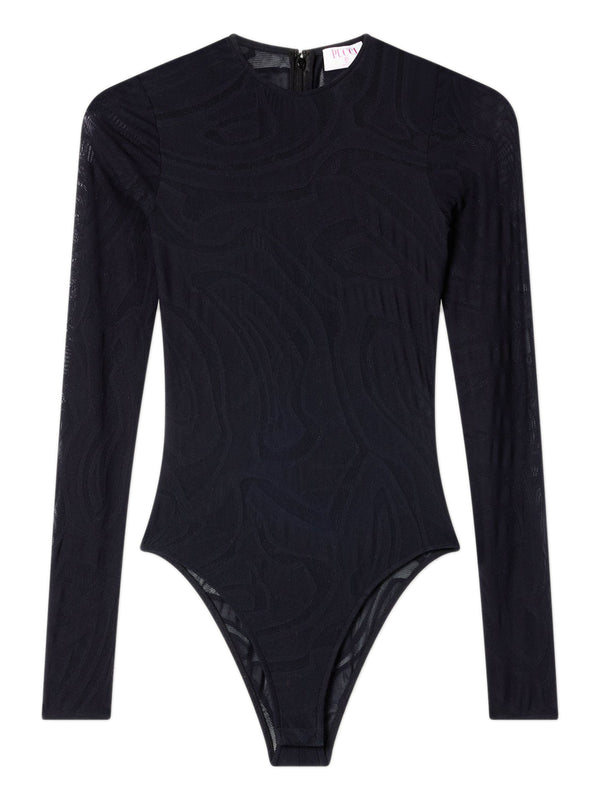 Jacquard tulle bodysuit