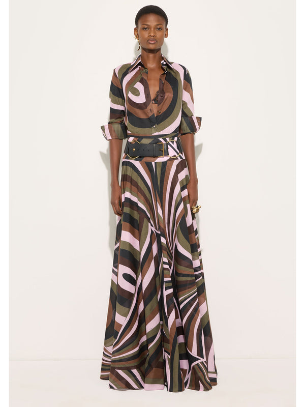 Iride Print Cotton Muslin Skirt