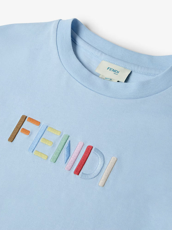 T-shirt con ricamo multicolor