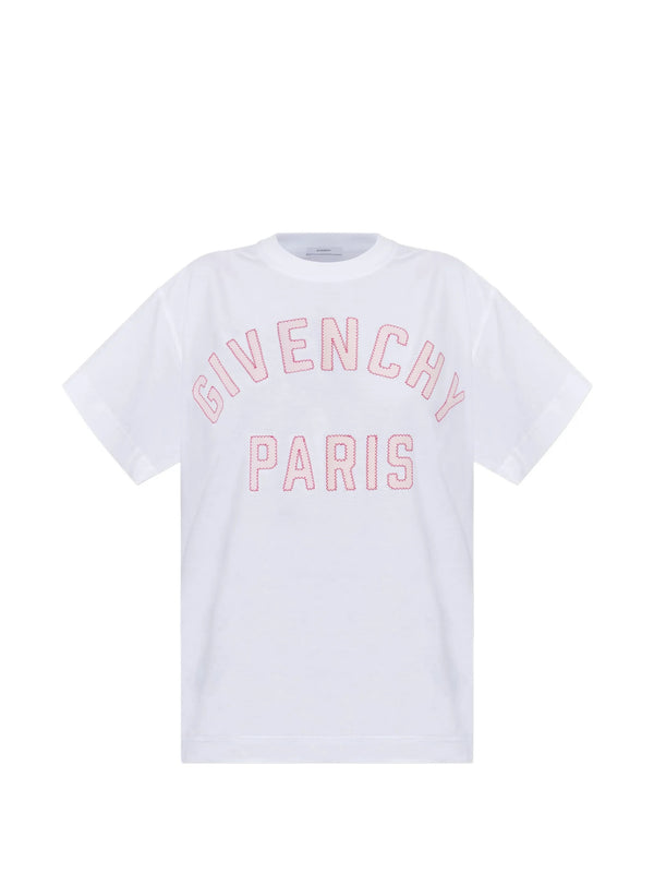 T-shirt in coton con ricamo Givenchy Paris
