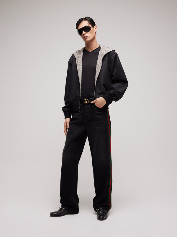 Reversible cotton canvas zip jacket