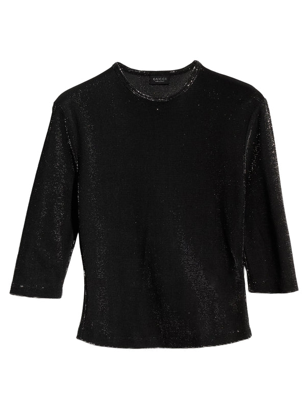 Jersey top with iridescent effect