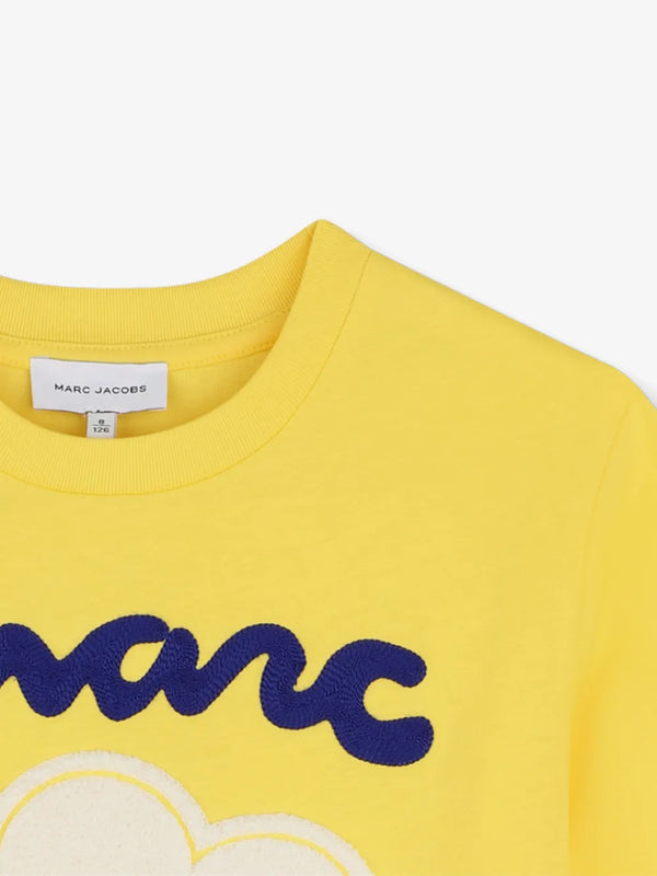 Flower-patch logo-embroidered T-shirt