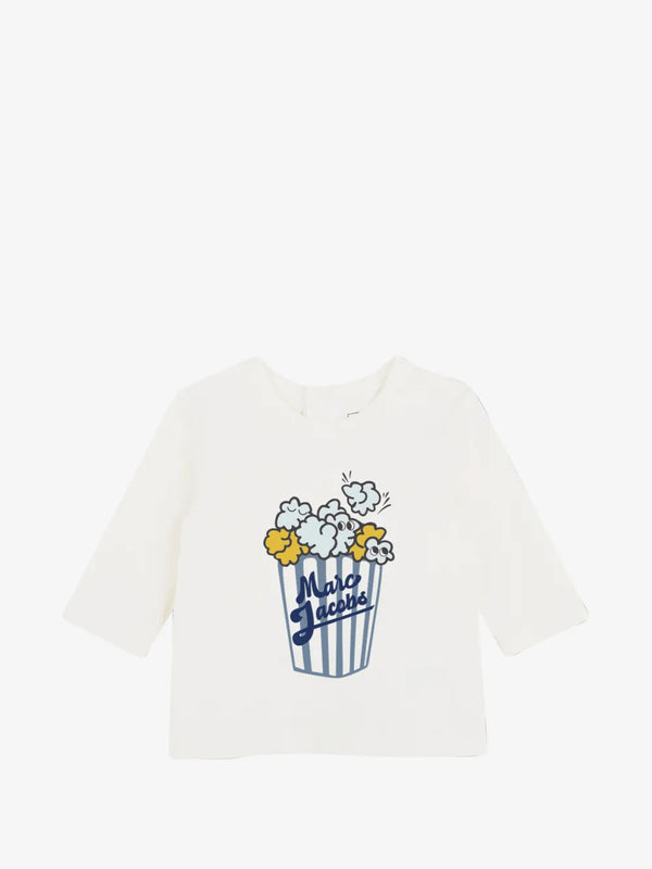 Popcorn-print cotton trousers set