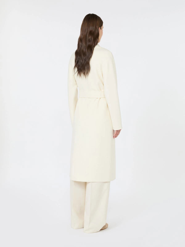 Cles long dressing gown coat in wool, cashmere and silk