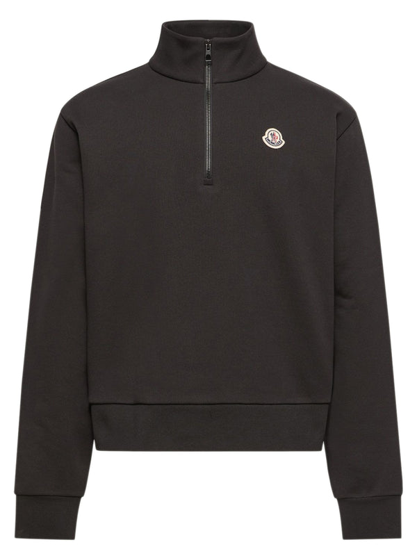 Felpa con zip in cotone con logo