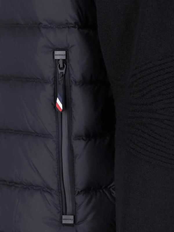Wool Blend Padded Zip-Up Cardigan