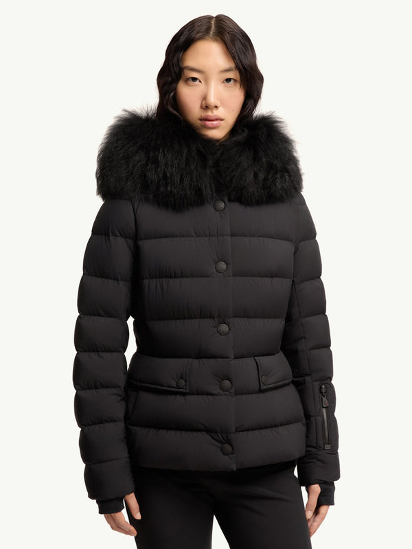 Armoniques Hooded Shearling-Trimmed Down Ski Jacket