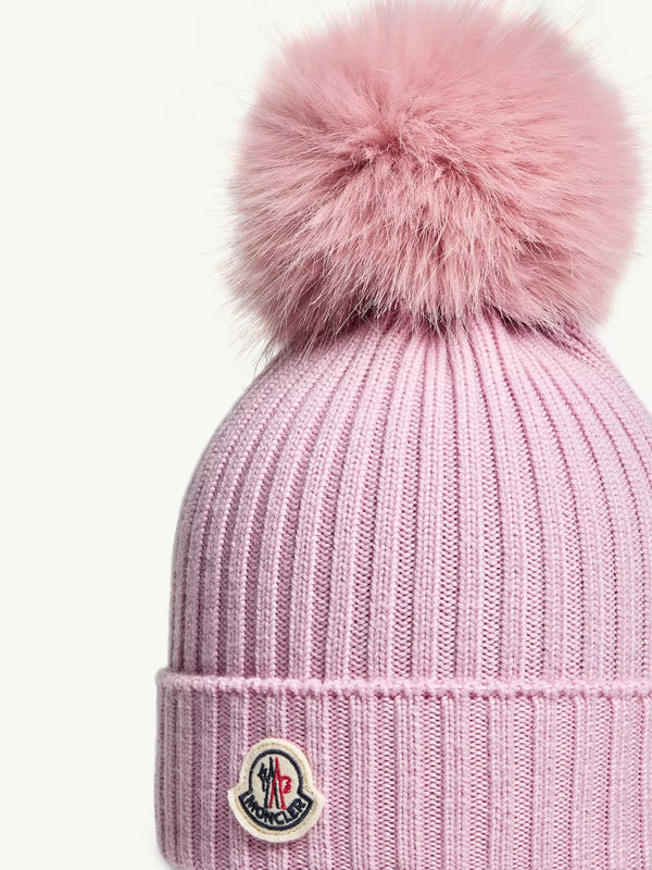 Wool hat with pom pom