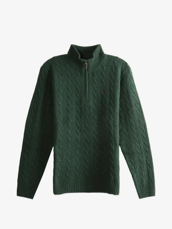 Cable-Knit Quarter-Zip Jumper