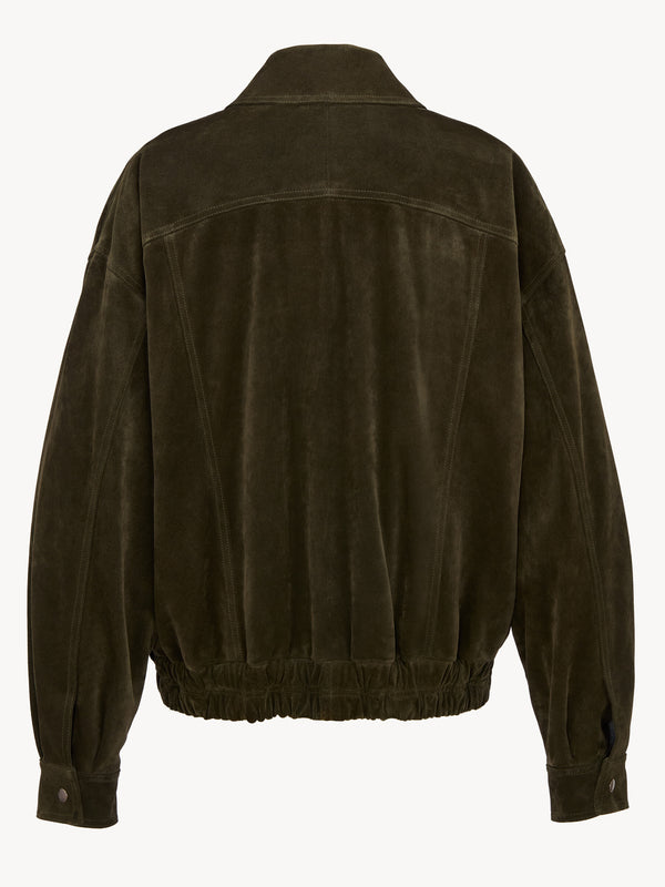 Vintage split leather bomber jacket