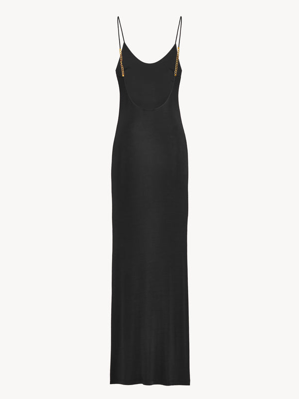 Abito a schiena nuda in maglia con catena Cassandre