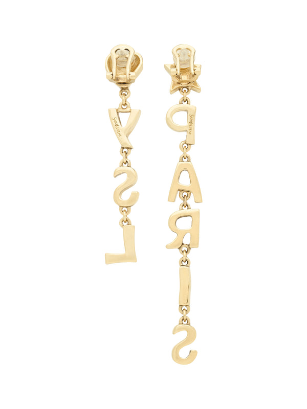 YSL Paris metal drop earrings