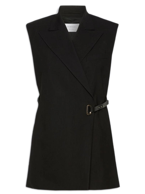 Sleeveless blazer in stretch viscose