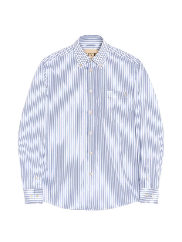Valentino cotton poplin shirt with VGold stripes